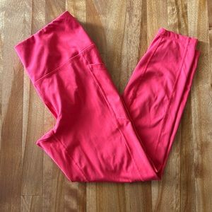 Coral YogaLicious Leggings With Pockets